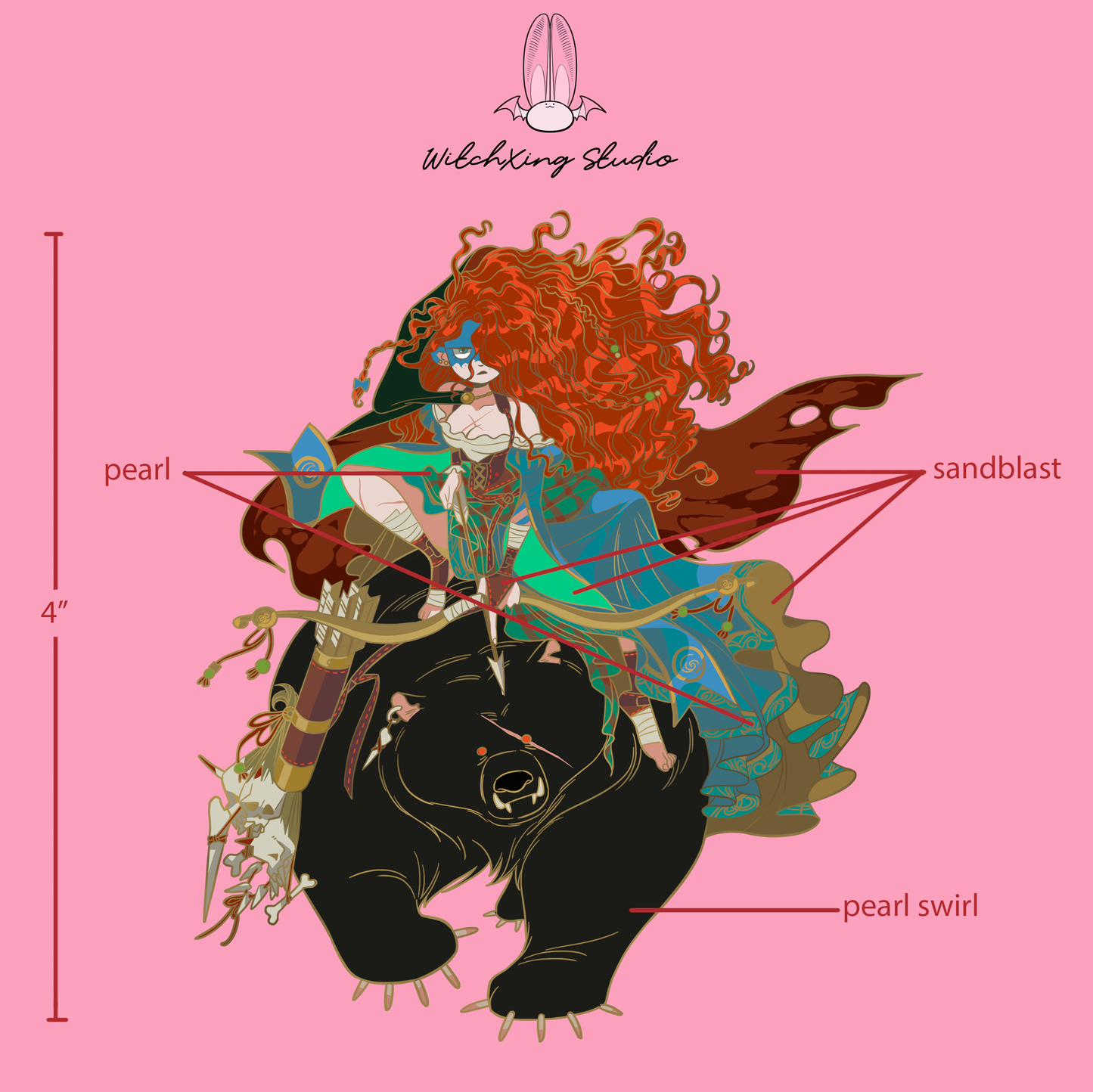 *PRE-SALE* Bad Girls Club "Bear Rider Merida" enamel pin