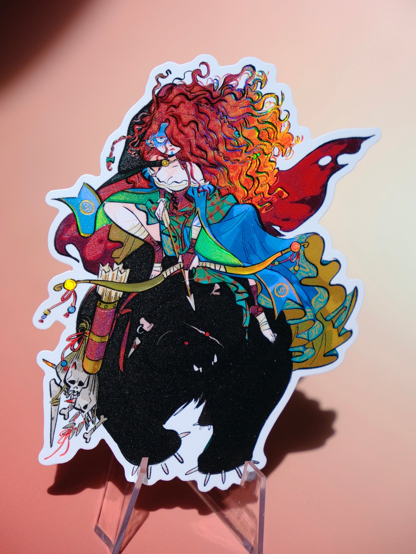 Bad Girls Club holographic sticker: Bear Rider Merida