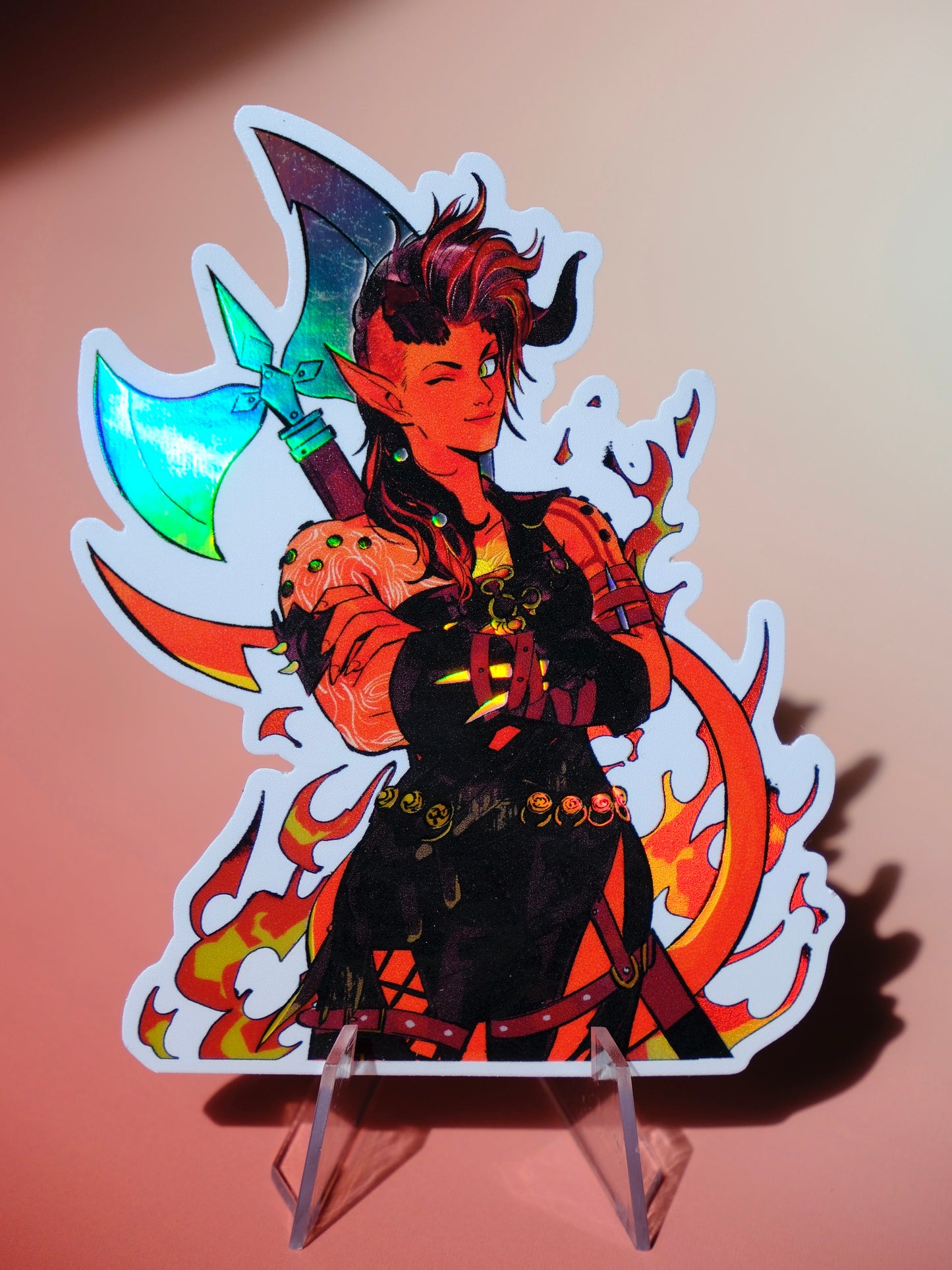 BG3 holographic sticker: Karlach