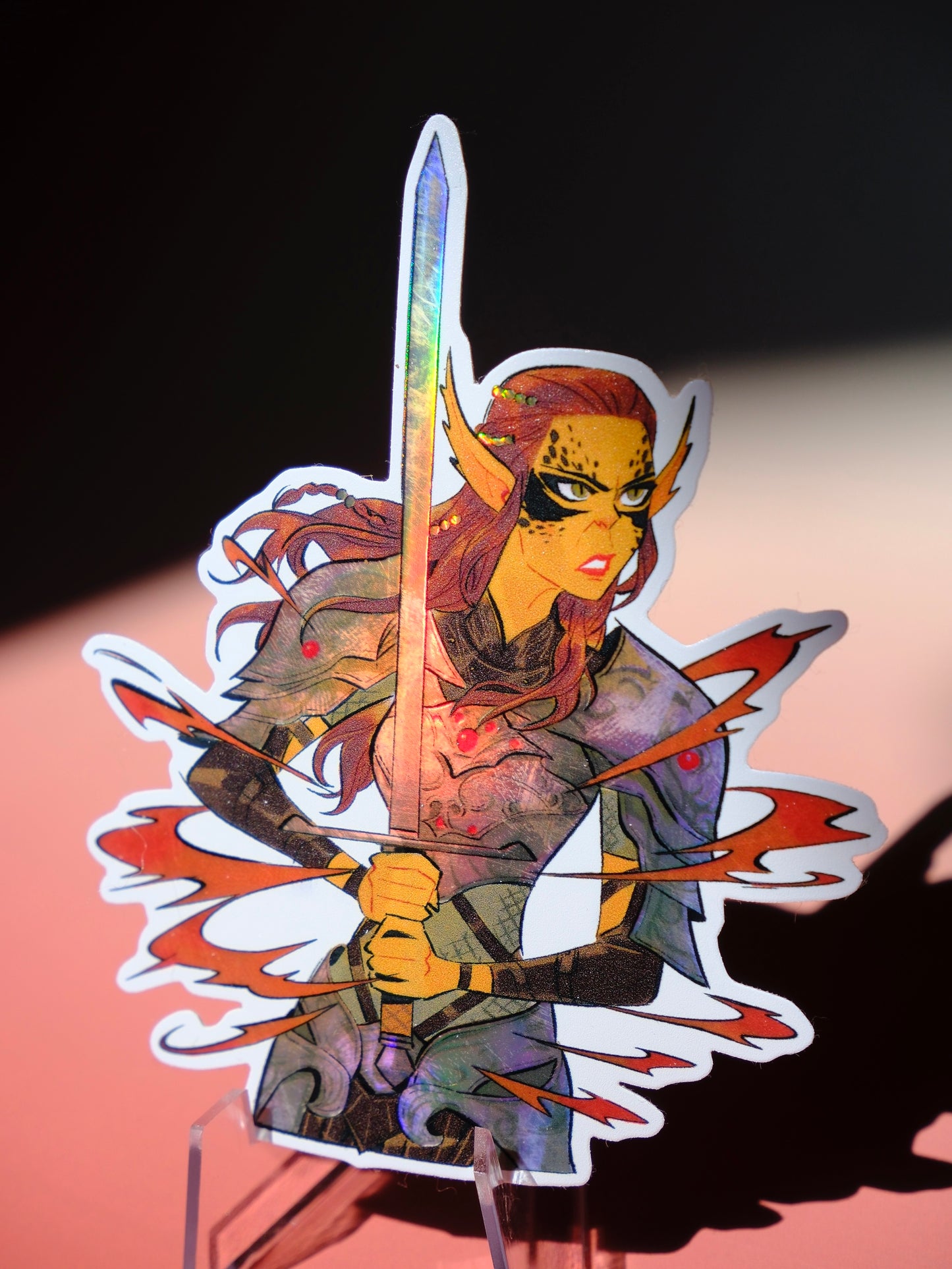 BG3 holographic sticker: Lae'zel