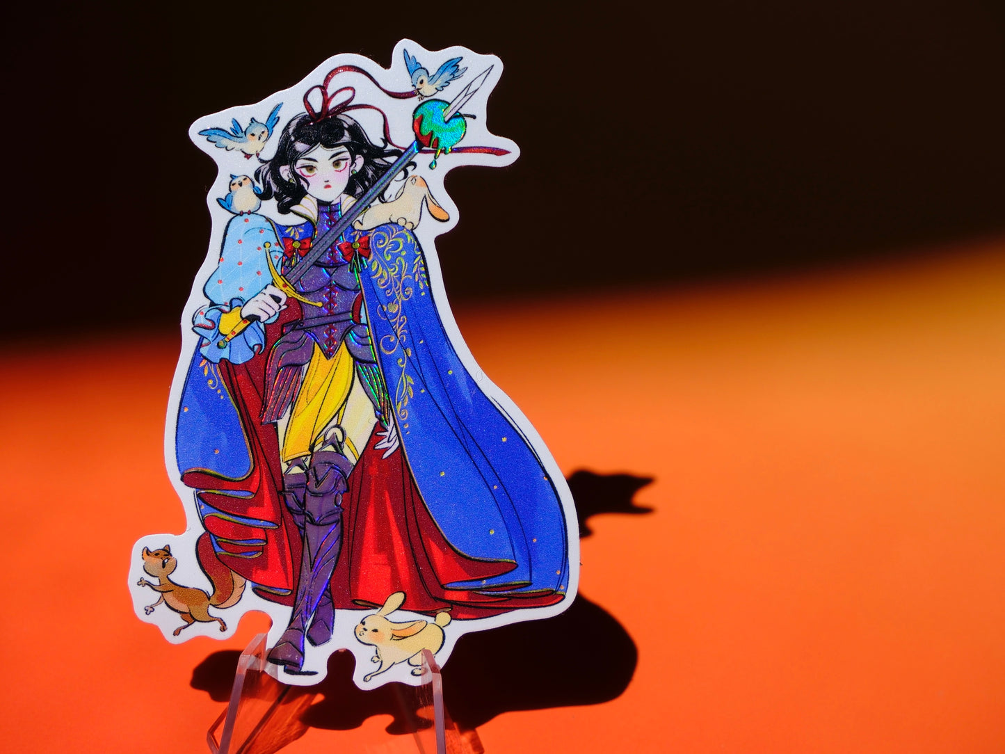 Girl with Sword holographic sticker: Snow White