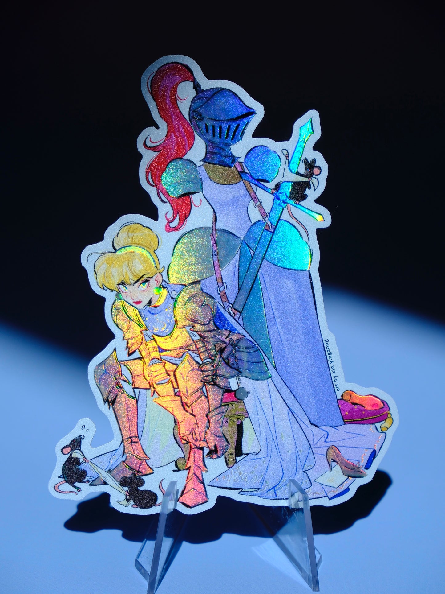 Girl with Sword holographic sticker: MidKnight Cindy