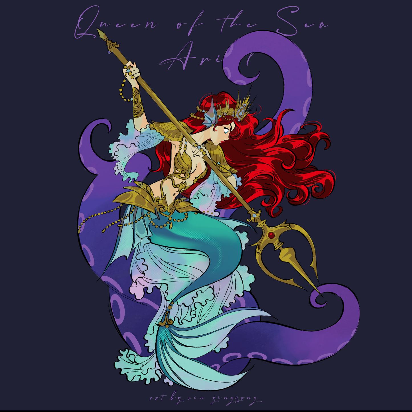 *PRE-SALE* Girl with Sword "Ariel the Queen of the Sea" enamel pin 2 variants