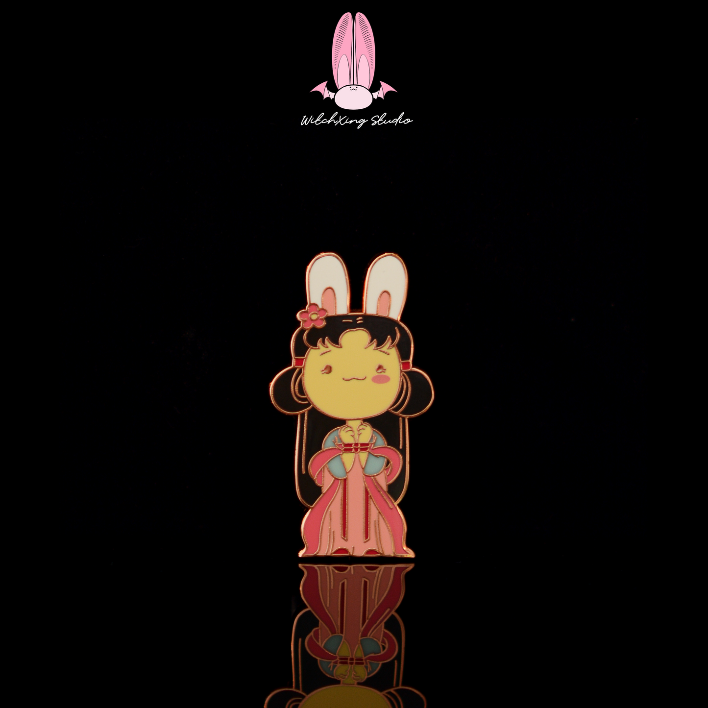 Bunny girl Lily enamel pin
