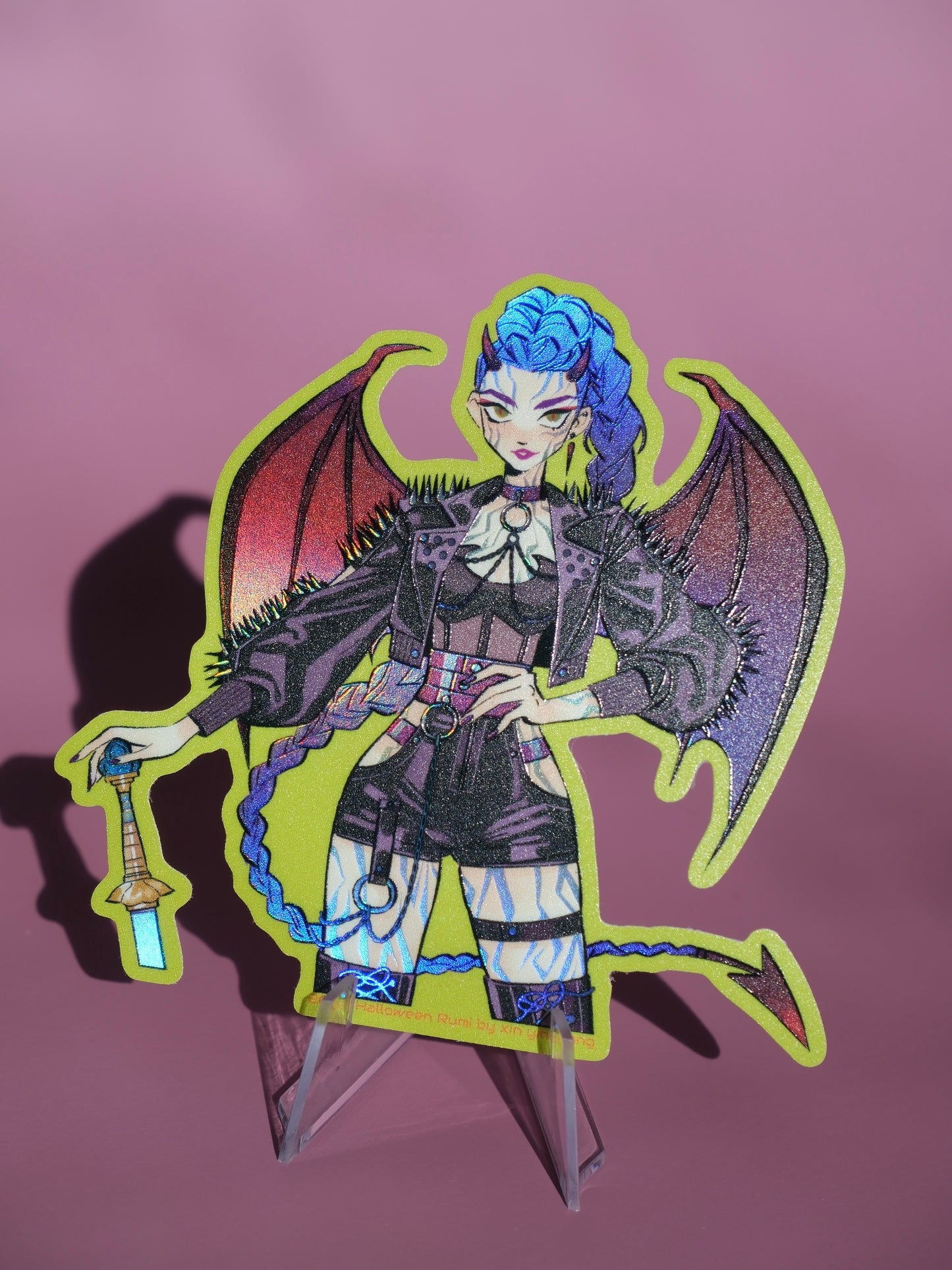 KPop Demon Hunters holographic sticker: Halloween Rumi