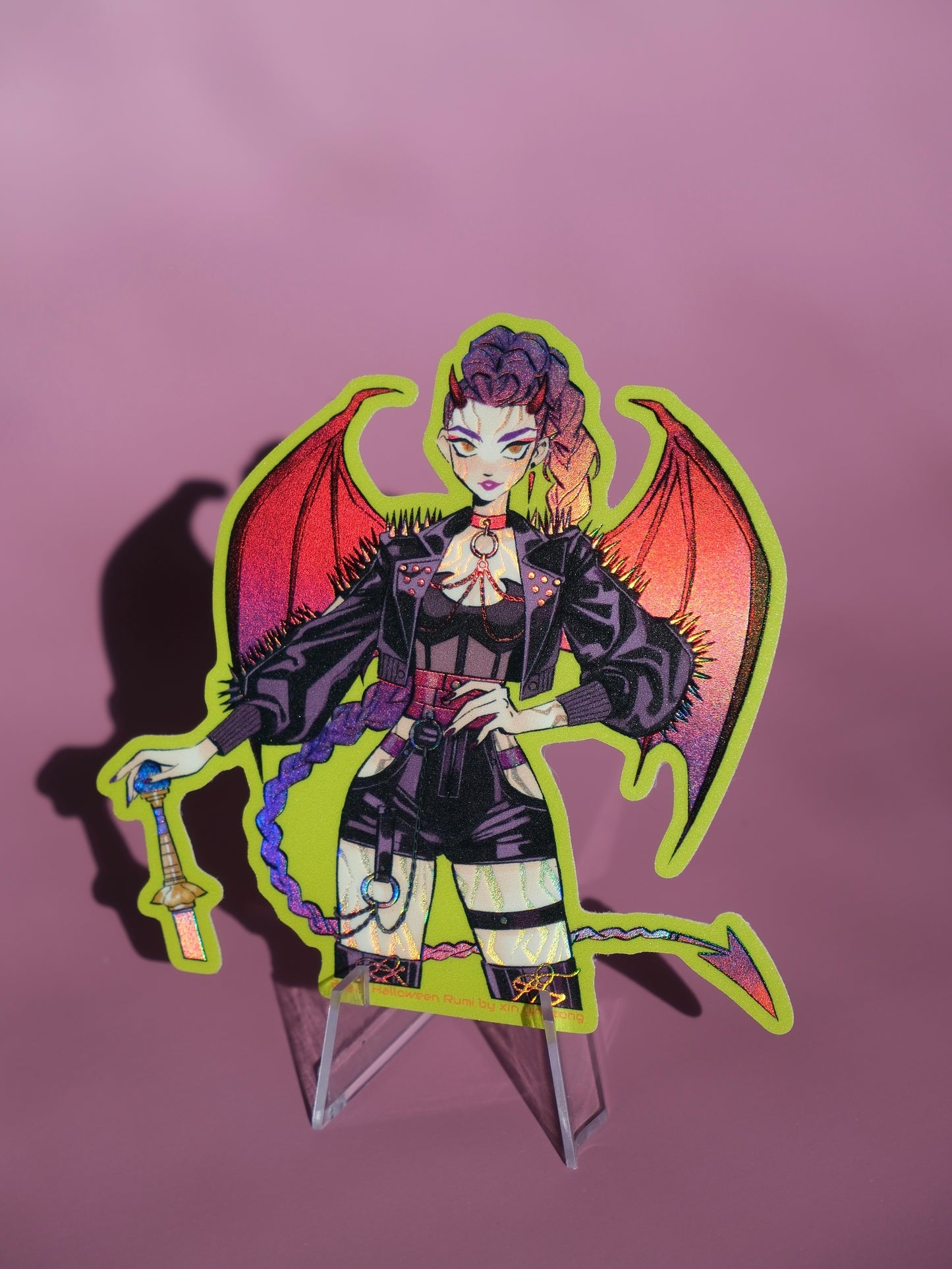 KPop Demon Hunters holographic sticker: Halloween Rumi