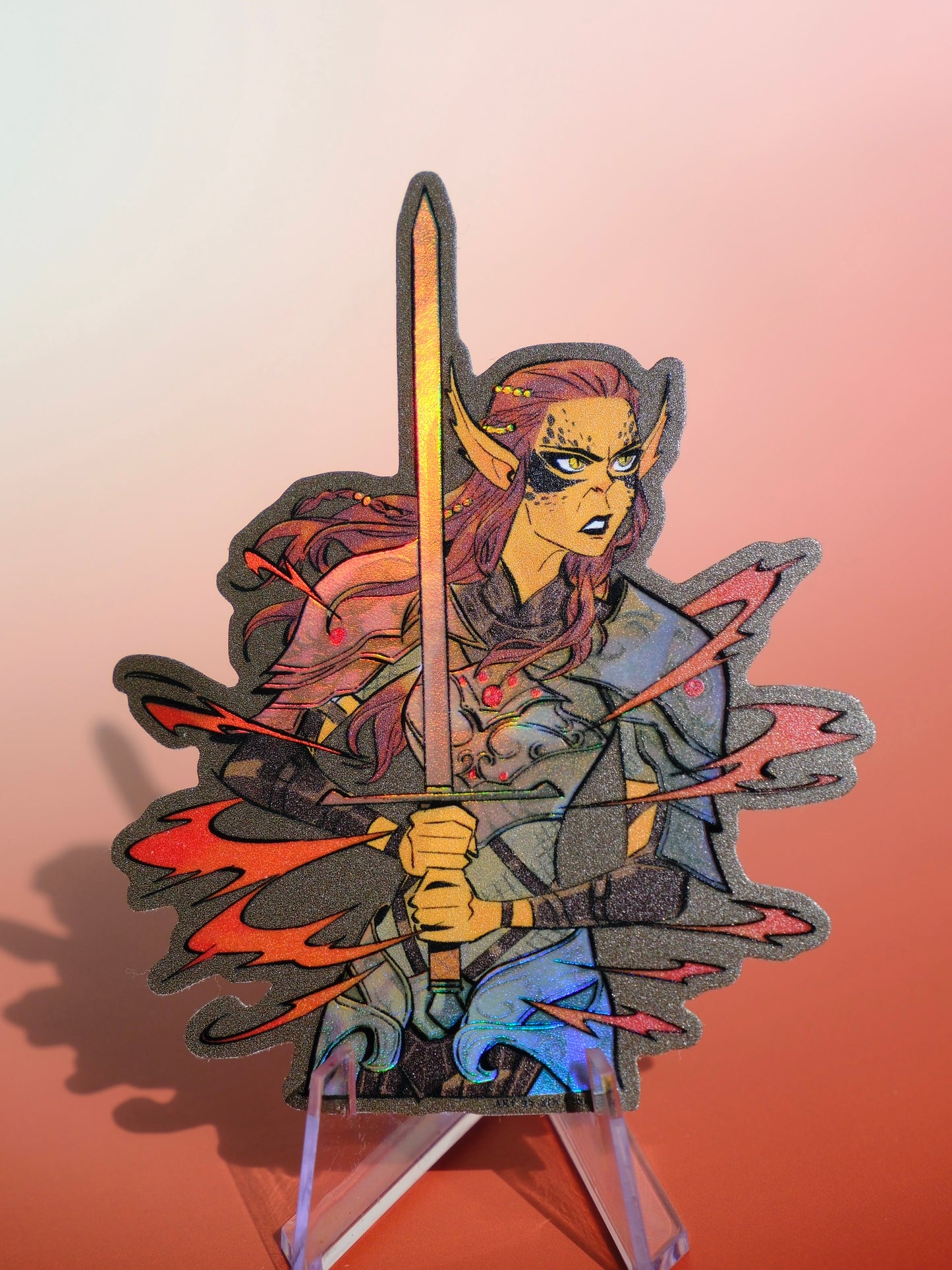 BG3 holographic sticker: Lae'zel