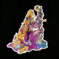 Girl with Sword *Disney Princess series*  4x3"/4x4" holographic + emboss sticker