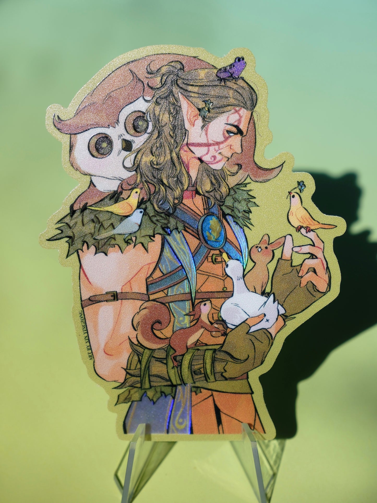 BG3 holographic sticker: Halsin