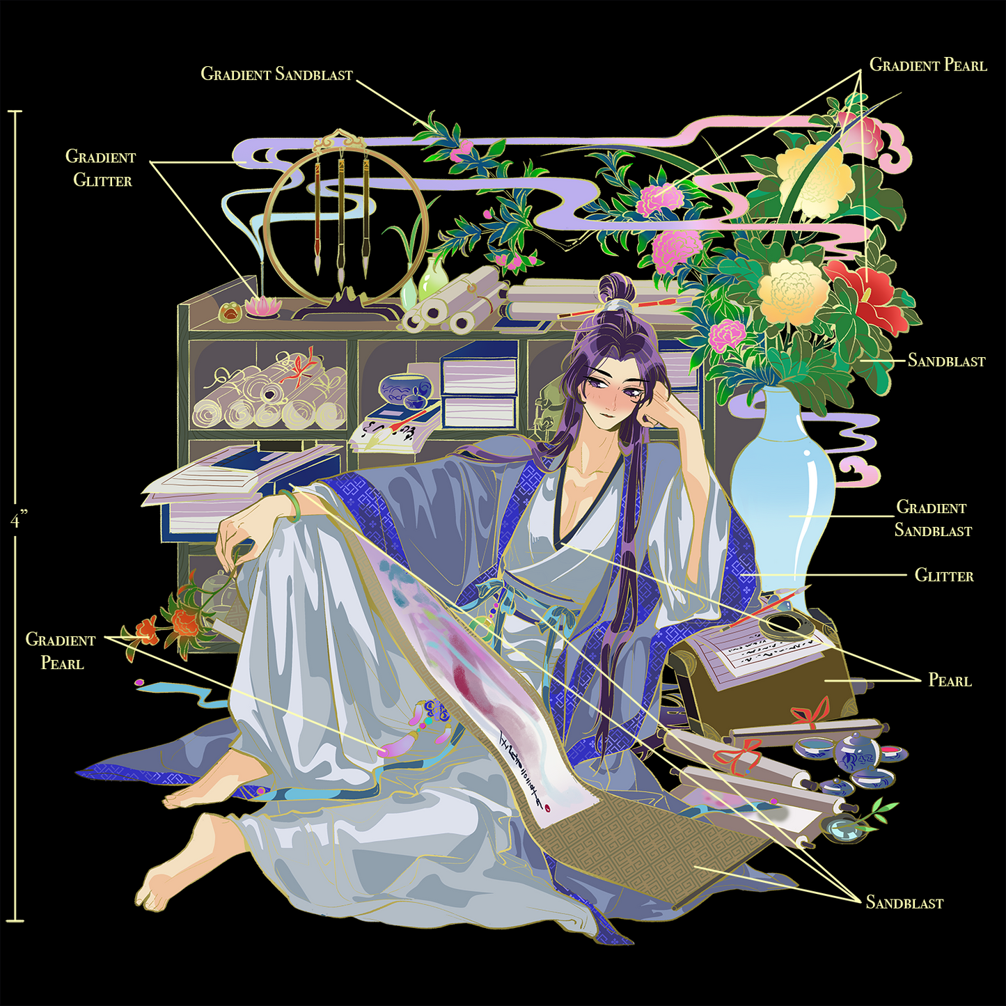 *PRE-SALE* "Painter Jinshi" enamel pin 2 variants