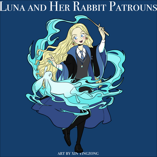 *PRE-SALE* "Luna and Her Rabbit Patronus" enamel pin 2 variants