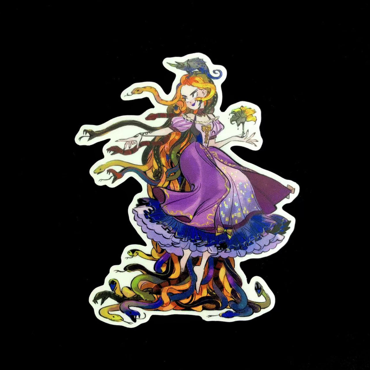 Bad Girls Club "Medusa Rapunzel"  4x3" holographic + emboss sticker