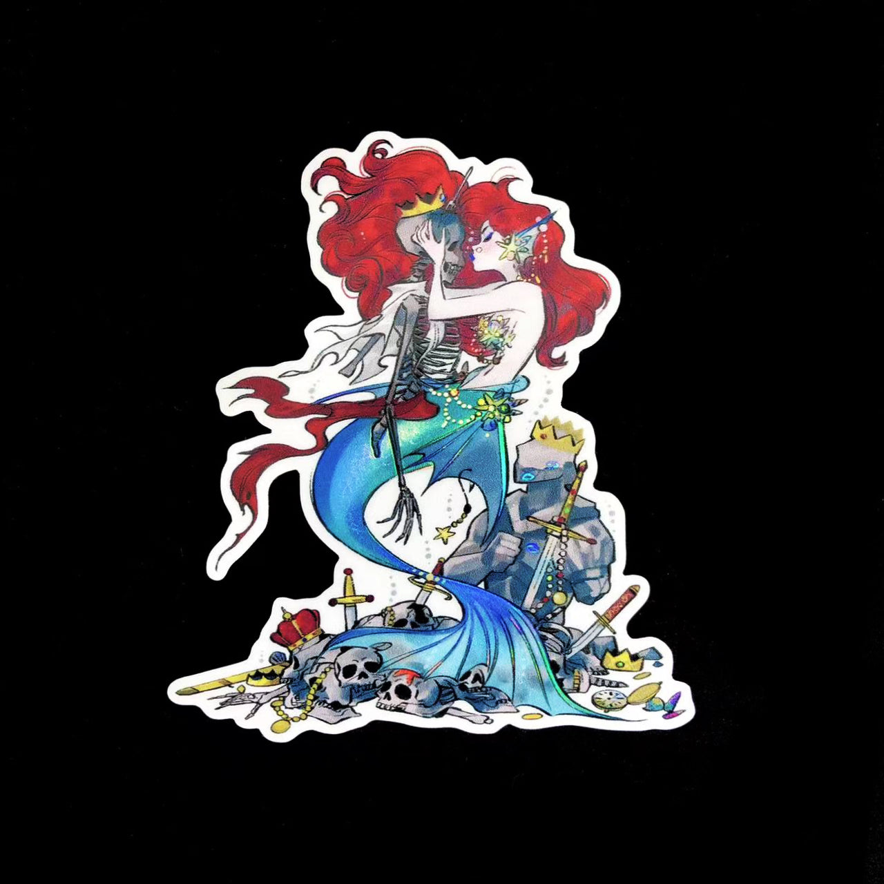 Bad Girls Club Dragon Slayer Aurora 4x3 holographic + emboss sticker